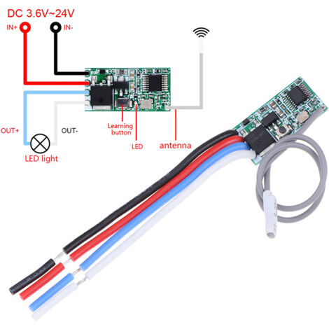Module de commande à distance sans fil, mini-module contrôleur, interrupteur de commande pour bande lumineuse LED (1/5)