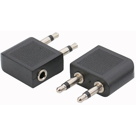 Adaptateur audio pour casque d'avion nickelé, prise jack 3,5 mm, convertisseur pour casque d'aviation (1/5)