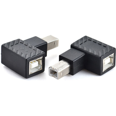 Adaptateur mâle-femelle gauche pour imprimante, coudé à 90°, adaptateur de charge de données pour scanner B mâle vers B femelle (1/5)