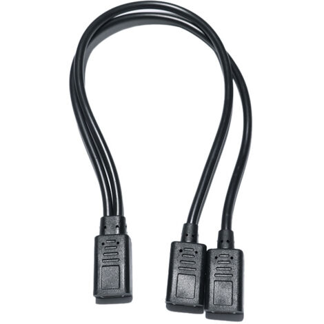 Adaptateur Type-C femelle vers double Type-C femelle pour téléphones portables et tablettes, répartiteur d'alimentation 3A, câble de charge 15W. (1/4)
