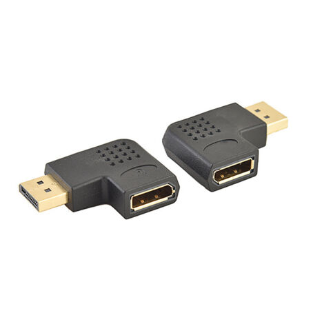 Adaptateur d'extension coudé DP mâle vers DP femelle plaqué or haute définition, convertisseur TV/ordinateur en forme de L mâle vers femelle (1/5)