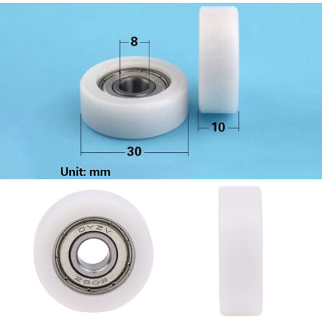 Roulement à galet plat en plastique 608z, poulie mobile en POM (polyoxyméthylène), 3 cm, accessoires d'automatisation, 83010