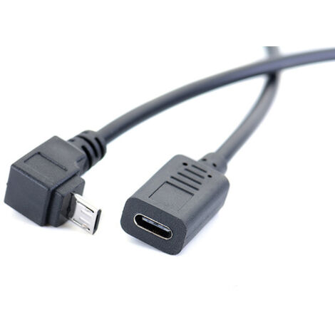 Câble adaptateur de charge et de données Micro 5P mâle coudé vers Type-C femelle, universel pour téléphones et tablettes Android. (1/5)