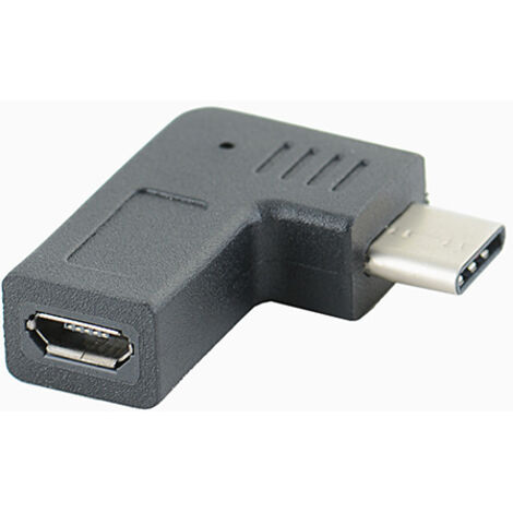 Adaptateur coudé femelle Type-C vers micro 5 broches pour téléphones et tablettes Android, convertisseur de charge de données. (1/5)