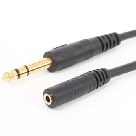 Câble adaptateur d'extension audio pour amplificateur, table de mixage ou ordinateur, double canal mâle 6,35 mm vers femelle 3,5 mm, plaqué or, étamé ou cuivré. (1/5)