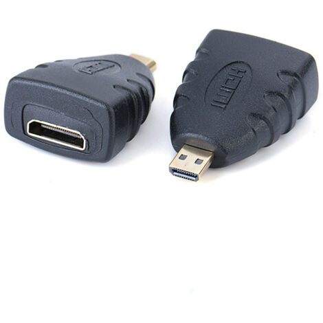 Adaptateur Micro HDMI mâle vers Mini HDMI femelle vers C femelle plaqué or pour interfaces haute définition d'ordinateurs et de téléviseurs. (1/5)