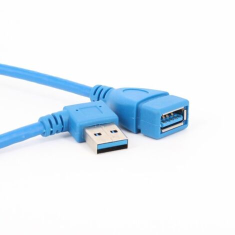 Câble de données USB 3.0 mâle vers femelle coudé à gauche, adaptateur pour ordinateur, rallonge coudée en L à 90 degrés mâle vers femelle (1/5)