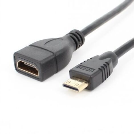 Câble adaptateur HDMI Mini mâle vers HDMI femelle (C mâle vers A femelle) pour moniteur haute définition (1/5)