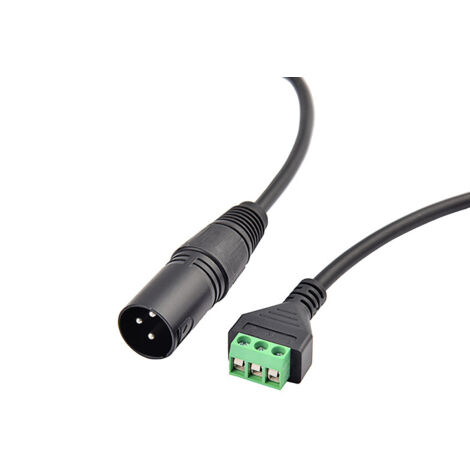 Câble adaptateur XLR mâle 3 broches à deux canaux pour microphone audio stéréo, sans soudure, avec bornes vertes (1/5)