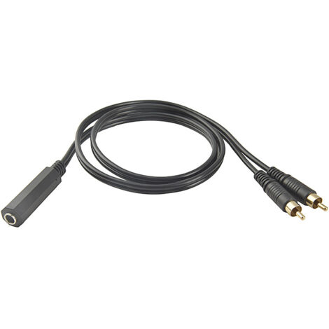 Adaptateur audio AV répartiteur 6,35 mm femelle vers 2 RCA mâles (1 vers 2 canaux) (1/5)