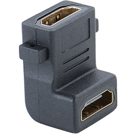 Adaptateur HDMI du fabricant pour connecter un ordinateur à un téléviseur (câble haute définition), adaptateur femelle-femelle, adaptateur coudé à 90 degrés (1/5)