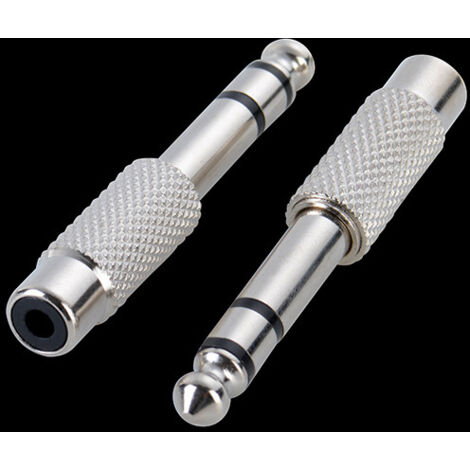 Adaptateur audio double canal 6,5 mm vers AV femelle/RCA mâle 6,35 mm pour microphone/mixeur (1/5)