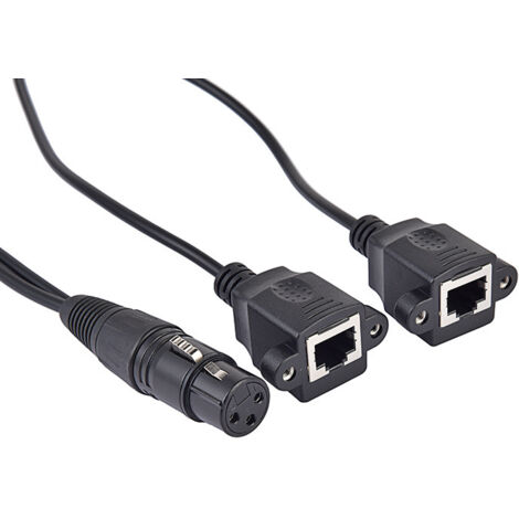 Câble Cannon femelle vers RJ45 femelle 2 broches vers décodeur DMX512 XLR vers réseau 2 ports pour éclairage de scène (1/5)