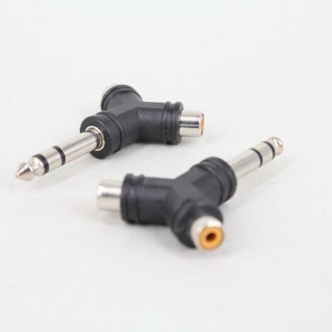 Adaptateur audio AV 6,5 mm vers RCA double canal (RCA) vers 2RCA (RCA femelle) pour consoles de mixage. (1/5)