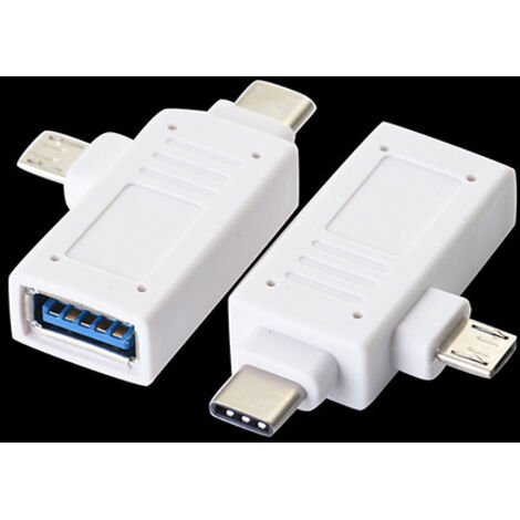Adaptateur USB 3.0 Type-C OTG, adaptateur universel 2-en-1 Type-C Micro pour téléphones portables et clés USB (1/5)