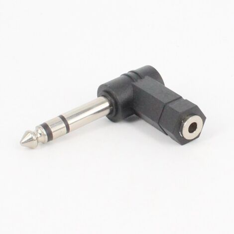 Adaptateur femelle 6,35 mm vers 3,5 mm, adaptateur audio coudé à 90° mâle-femelle 6,5 mm vers 3,5 mm pour casque/microphone (1/5)