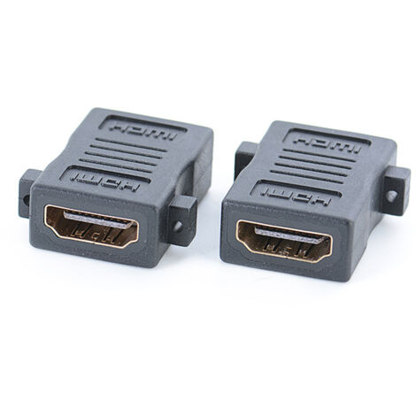 Panneau HDMI plaqué or haute définition avec trous de vis pour la fixation d'un adaptateur standard femelle-femelle. (1/5)