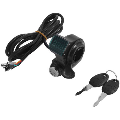 Verrouillage par pouce à écran LED vert, adapté aux scooters et vélos électriques, aux poignées d'accélérateur, aux poignées de contrôle de vitesse et aux poignées de valve. (1/5)
