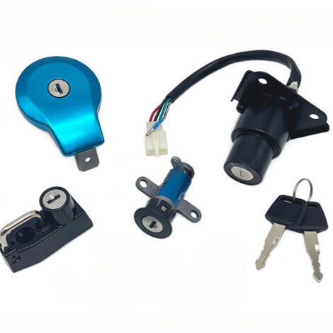 Ensemble antivol XV250, Tianwang Taizi 250QJ250-H, contacteur d'allumage XV125, bouchon de réservoir de carburant, cinq antivols (1/4)