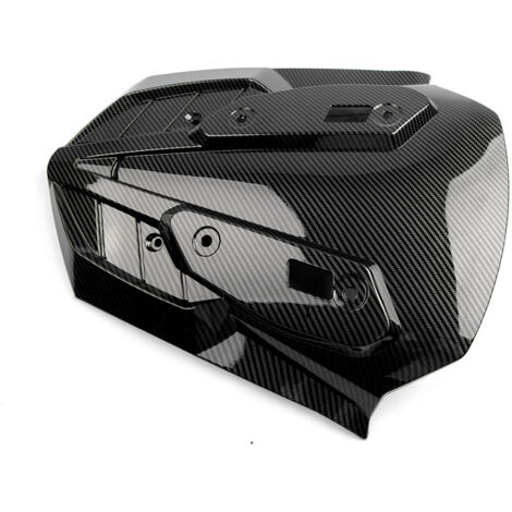 Convient aux NMAX155 2020-2024 : coque avant en plastique imprimée par transfert d'eau avec texture fibre de carbone. (1/4)