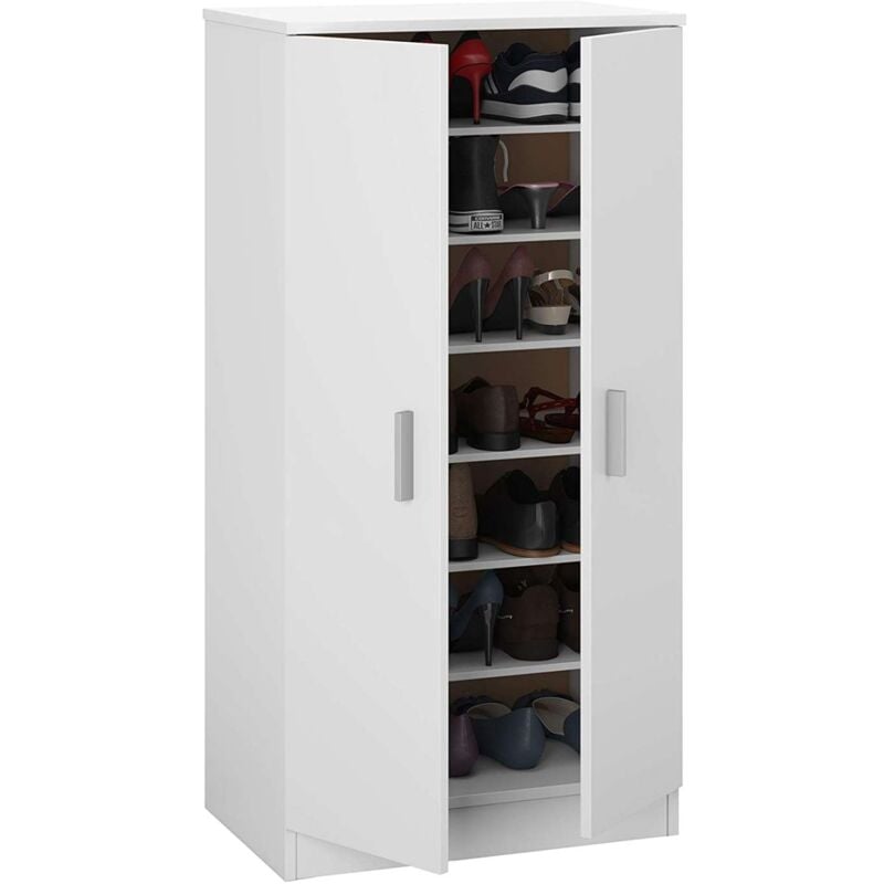 Armario multiestantes dos puertas Urano en blanco. 60 cm(ancho) 180 cm(altura)  35.6 cm(fondo)