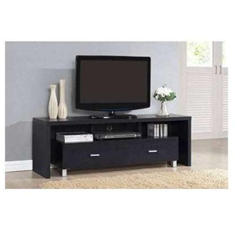 Mueble TV Kubox con dos cajones acabado negro, 51 cm(alto)150 cm(ancho)39 cm(largo)