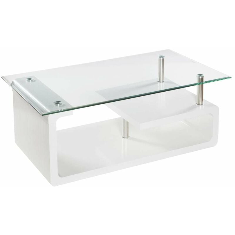 Mesa centro rectangular Tom en varios acabados 42 cm(alto)110 cm(ancho)65 cm(largo) Color BLANCO