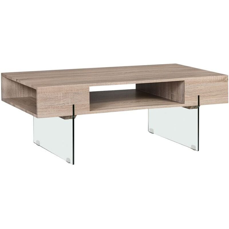 Mesa de centro rectangular Eric en acabado madera natural 45 cm(alto)120 cm(ancho)60 cm(largo) Color ROBLE