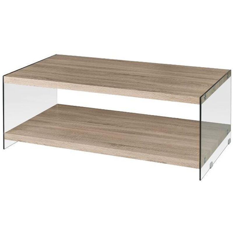 Mesa de centro rectangular Kanoa en acabado madera natural 45 cm(alto)110 cm(ancho)60 cm(largo) Color ROBLE