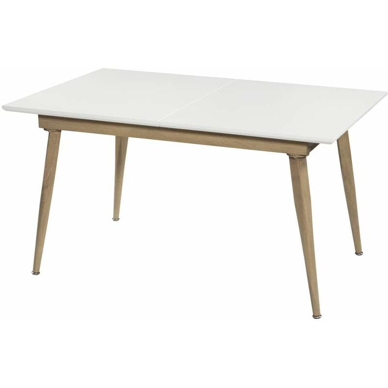 Mesa Boston rectangular extensible en acabado blanco mate 76 cm(alto)140-180 cm(ancho)90 cm(largo) Color BLANCO