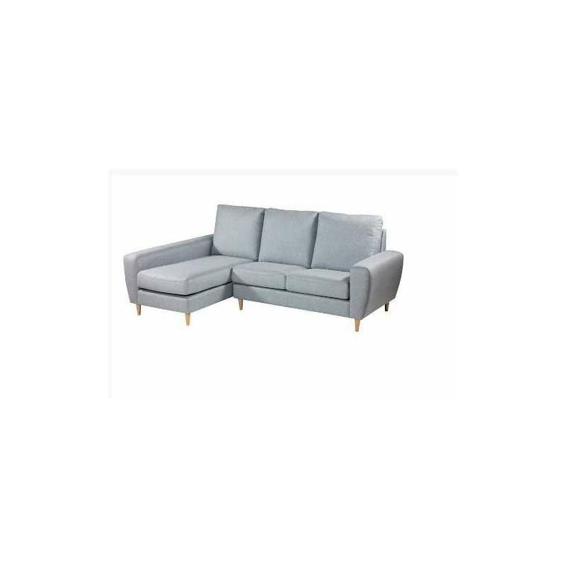 Sofa con chaiselongue tapizado azul 250 cm(ancho) 98 cm(altura) 160 cm(fondo).. Opción Chaiselongue Derecho