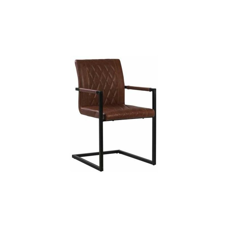 Sillón tapizado en piel sintética Kraft tres colores a elegir 54.5 cm(ancho) 87 cm(altura) 55 cm(fondo) Color MARRON