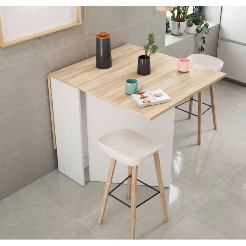 Mesa de Comedor de Pared que Ahorra Espacio，mesa Plegable Pared Cocina，Mesa  de Comedor con Estilo，mesa Plegable Pared，escritorio Pared，mesa Invisible， mesa de Cocina Plegable ( Color : White A , Size : : Hogar