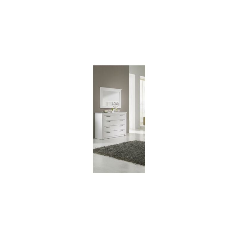 Espejo rectangular modelo Saya3805 acabado blanco, 93.5cm(ancho) 72.5cm(alto) 4cm(fondo).
