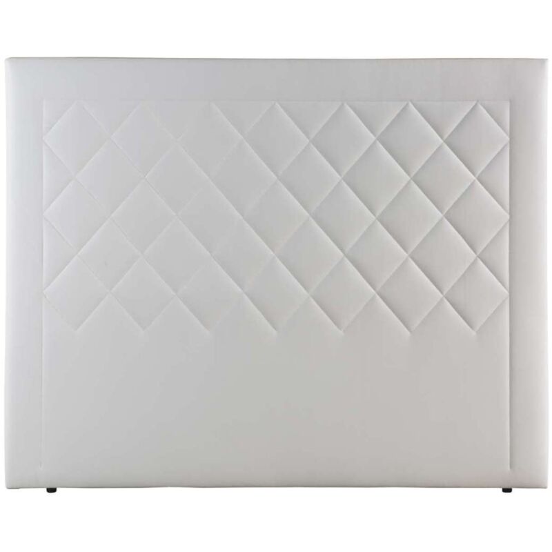 Cabecero Turín tapizado en polipiel blanco. 130 cm (alto), 160 cm (ancho),  7 cm (fondo).