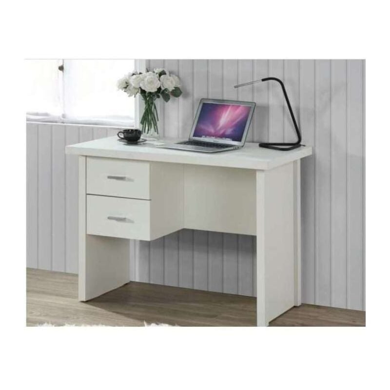 Mesa de despacho Oscar dos cajones acabado blanco, 75 cm(alto)100  cm(ancho)50 cm(