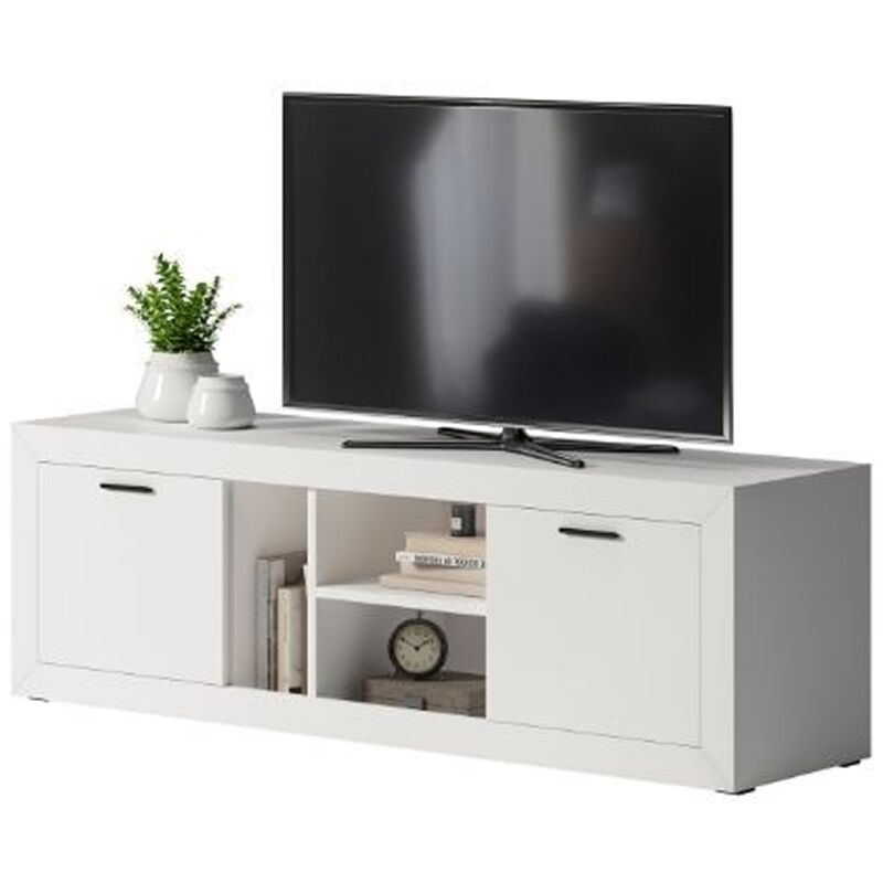 Modular Mueble para Tv Moderno 170Cm de Largo Natural y Blanco