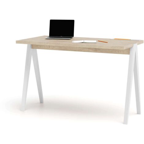 Mesa estudio Mod-635 acabado en color roble combinado con blanco, 60 x 120 x 78 cm (fondo x ancho x alto) (1/5)