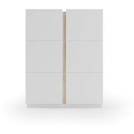 Recibidor zapatero modelo 517 acabado blanco/roble claro, 122 x 95 x 35 (alto x ancho x fondo) (1/5)