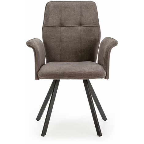 Pack de 2 sillones para comedor Marcos tapizado textil gris oscuro, 89cm(alto) 62cm(ancho) 60cm(fondo) (1/4)