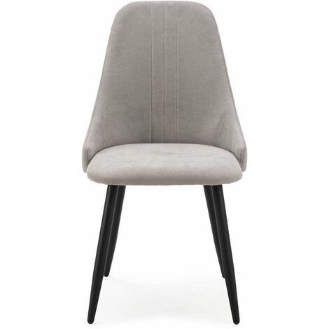 Pack de 4 sillas para cocina o comedor Izan tapizado textil gris claro, 91cm(alto) 50cm(ancho) 57cm(fondo) (1/5)