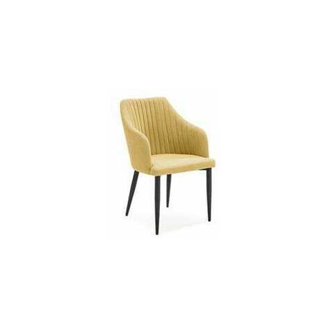 Pack de 2 sillones para comedor Marc tapizado textil amarillo, 88cm(alto) 55cm(ancho) 57cm(fondo) (1/4)