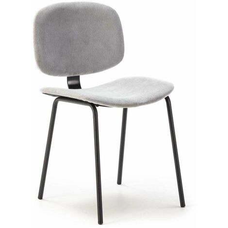 Pack de 2 sillas MARIO tapizadas en pana color gris, 50/79cm(alto) 44cm(ancho) 51cm(largo). (1/5)