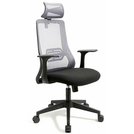 Silla despacho giratoria elevable acabado negro/gris 65 cm(ancho) 113-121 cm(altura) 57 cm(fondo) (1/3)