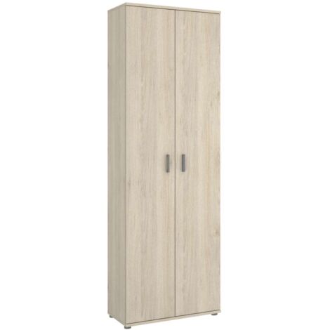 Armario multiusos Carmen 2 puertas acabado Natural, 6 estantes 61 cm(ancho) 190 cm(altura) 35 cm(fondo)