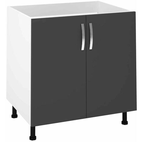 Mueble cocina fregadero 2 puertas en gris parís, 83 cm(alto)80 cm(ancho)58 cm(largo)