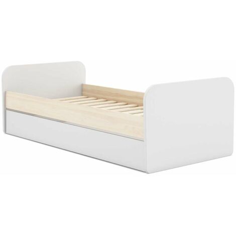 Cama nido juvenil DYLAN acabado blanco/cera blanca, 65cm(alto) 205cm(ancho) 102cm(fondo)
