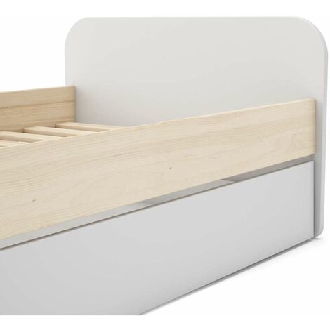 Cama nido juvenil DYLAN acabado blanco/cera blanca, 65cm(alto) 205cm(ancho) 102cm(fondo)