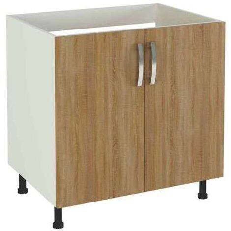 Mueble cocina fregadero 2 puertas en roble cortez. 83 cm(alto)80 cm(ancho)58 cm(largo)