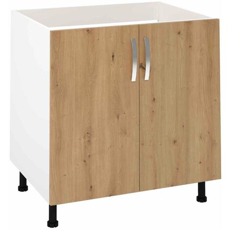 Mueble cocina fregadero 2 puertas en roble albar. 83 cm(alto)80 cm(ancho)58 cm(largo)